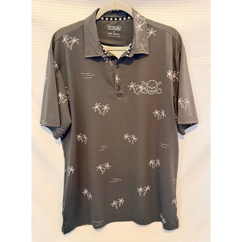 Tattoo Golf Performance Aloha Collection Polo Mens Size Large Like New